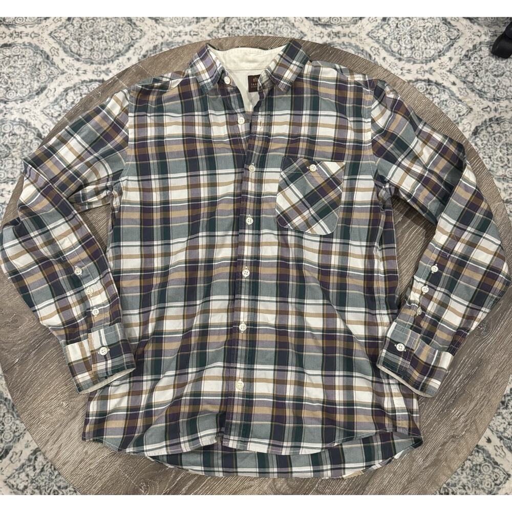 Takeo Kikuchi Button Up Plaid Shirt Size 2 Long Sleeve